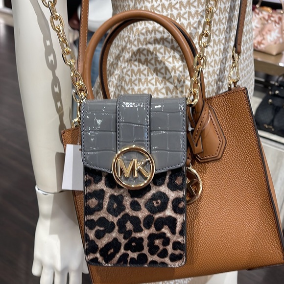 Michael Kors Carmen Small NS Phone XBODY HairCalf 
HTHR Gray Multi - Picture 4 of 16